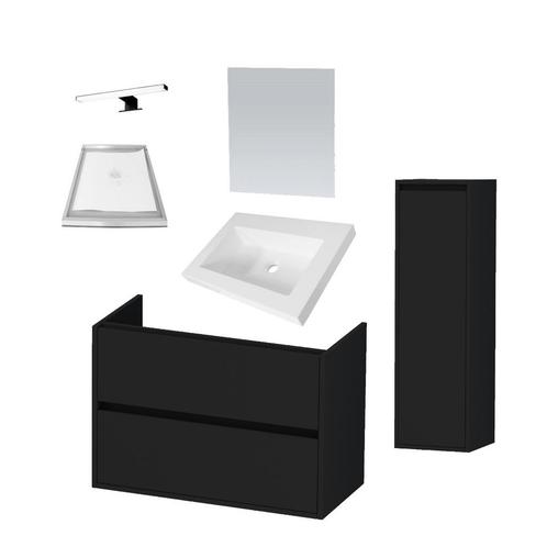 Badkamermeubelset NEXXT Small 80cm Mat Zwart, Doe-het-zelf en Verbouw, Sanitair, Bad, Nieuw, Ophalen of Verzenden
