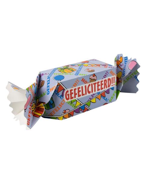 Geschenkdoosje Hoera Gefeliciteerd 26cm, Hobby en Vrije tijd, Feestartikelen, Nieuw, Verzenden