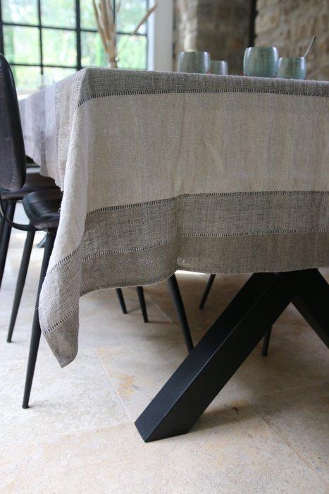 Tafelkleed - 250 cm - 155 cm - Gewassen linnen, Fab., Antiek en Kunst, Antiek | Kleden en Textiel