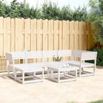 vidaXL 6-delige Loungeset massief grenenhout wit, Verzenden, Nieuw, 6 zitplaatsen, Loungeset