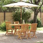 vidaXL 5-delige Tuinset massief teakhout, Tuin en Terras, Tuintafels, Verzenden, Nieuw