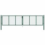 vidaXL Tuinhek van gaas staal 400x75 cm groen, Tuin en Terras, Verzenden, Nieuw