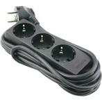 Tafelcontactdoos 3 voudig zwart + RA - 3 meter, Ophalen of Verzenden, Nieuw