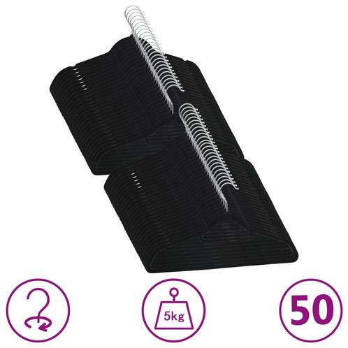 vidaXL 50-delige Kledinghangerset anti-slip fluweel zwart, Kleding | Dames, Kledinghangers, Nieuw, Verzenden