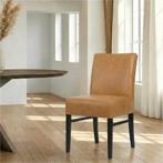 Leren eetkamerstoel Hold - Vintage Cognac (cognac) - Poten, Ophalen of Verzenden, Nieuw, Leer, Klassiek, Romantisch