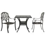 vidaXL 3-delige Bistroset gietaluminium bronskleurig, Verzenden, Nieuw, Aluminium, 2 zitplaatsen