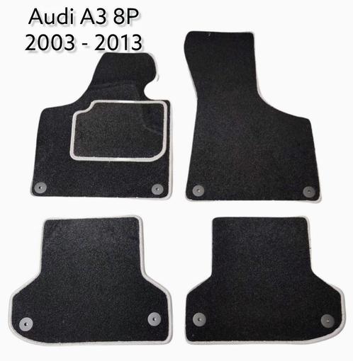 Velours automatten met grijze rand Audi A3 8P 2003-2013., Auto diversen, Automatten, Nieuw
