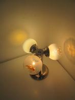 Tafellamp - - Stalen structuur en drie glazen bollen