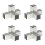 vidaXL Paalverbindingen 4 st X-vorm 71x71 mm gegalvaniseerd, Verzenden, Nieuw