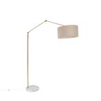 Vloerlamp goud met kap lichtbruin 50 cm verstelbaar - Editor, Nieuw, Overige materialen, Design, 150 tot 200 cm