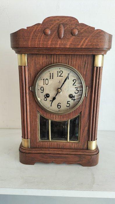 Tafelklok - Art Deco Messing, Glas, Hout - 1920-1930, Antiek en Kunst, Antiek | Klokken