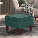 vidaXL Kruk met houten poten fluweel donkergroen, Huis en Inrichting, Stoelen, Verzenden, Nieuw