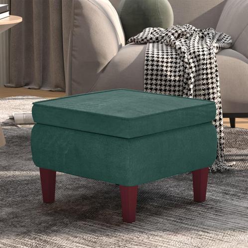 vidaXL Kruk met houten poten fluweel donkergroen, Huis en Inrichting, Stoelen, Nieuw, Verzenden