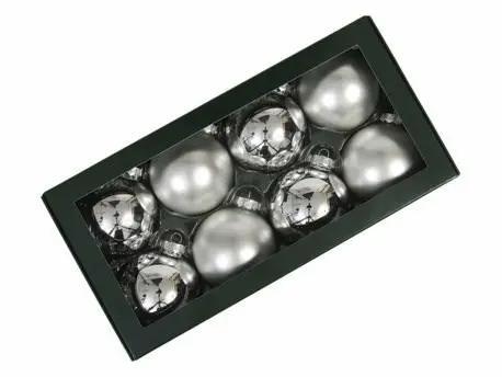 Kerstballen Glas Zilver combi 8 cm Set van 8, Diversen, Kerst, Nieuw, Ophalen of Verzenden