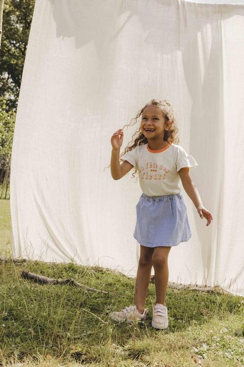 Gestreept denim rokje stretch Bleach Blue  Looxs Little, Kinderen en Baby's, Kinderkleding | Maat 110, Meisje, Nieuw, Ophalen of Verzenden
