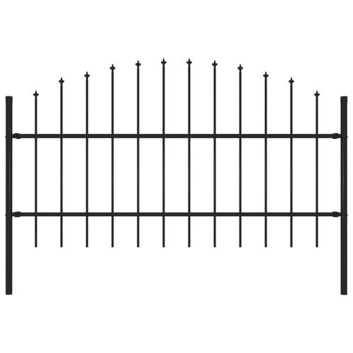 vidaXL Tuinhek met speren bovenkant (0,75-1)x1,7 m staal, Tuin en Terras, Schuttingen, Nieuw, IJzer, 1 tot 2 meter, Verzenden