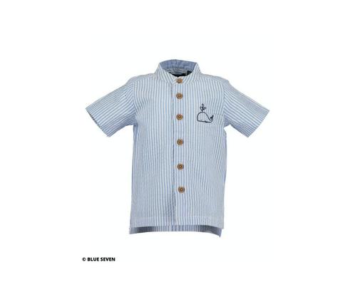 Overhemd korte mouwen - gestreept - maten: 68, 80, 86 - Blue, Kinderen en Baby's, Kinderkleding | Overige, Nieuw, Verzenden