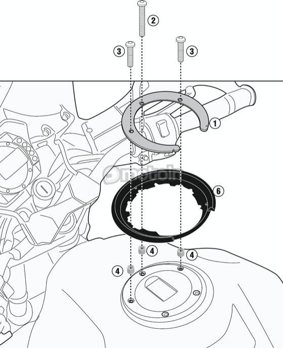 Kawasaki Z750 GIVI BF52 Tanklock adapter, Motoren, Onderdelen | Kawasaki, Ophalen of Verzenden