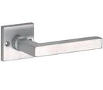 Deurklink op ongeveerd rozet Kare/Bauhaus mat nikkel, Verzenden, Nieuw