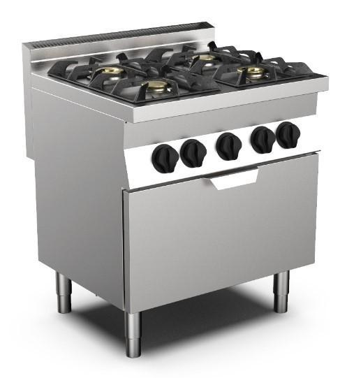 Mareno M0-700 line gasfornuis, 4 branders en GN 2/1 gasoven,, Zakelijke goederen, Horeca | Keukenapparatuur, Verzenden