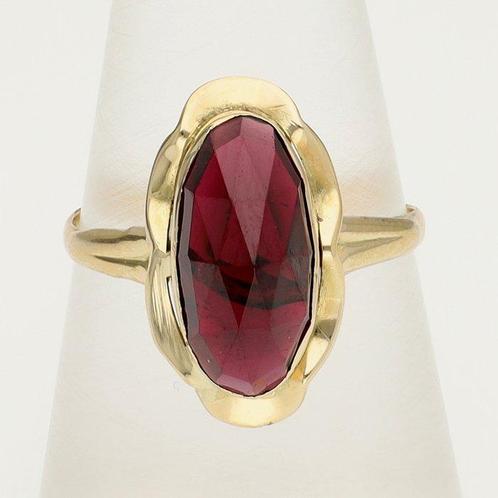 Zonder Minimumprijs - Ring - 14 karaat Geel goud Granaat, Sieraden, Tassen en Uiterlijk, Ringen