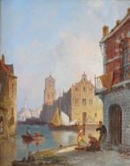 Pieter Cornelis Dommershuijzen (1834-1912) - Delfzijl,, Antiek en Kunst, Kunst | Schilderijen | Klassiek