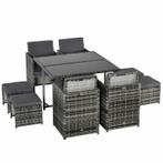TRUUSK Outsunny Sitzgruppe für 8 Personen Polyrattan Gartens, Verzenden, Nieuw