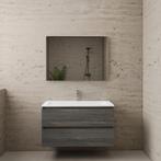 ACTIE BWS Badmeubel | Paris | Frey Oak 100 cm | Mat Wit, Ophalen of Verzenden, Nieuw, Bad