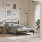 vidaXL Bedframe met hoofdbord metaal zwart 120x190 cm, Verzenden, Zwart, Nieuw, 190 cm of minder