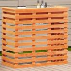 vidaXL Tuinbartafel wasbruin 113,5x50x103 cm massief, Tuin en Terras, Verzenden, Nieuw