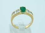 Ring - 18 karaat Geel goud Smaragd - Diamant, Nieuw