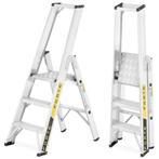 Ladder - huishoudtrap - 3 treden - aluminium - 47,5x75x12..., Doe-het-zelf en Verbouw, Ladders en Trappen, Ophalen of Verzenden