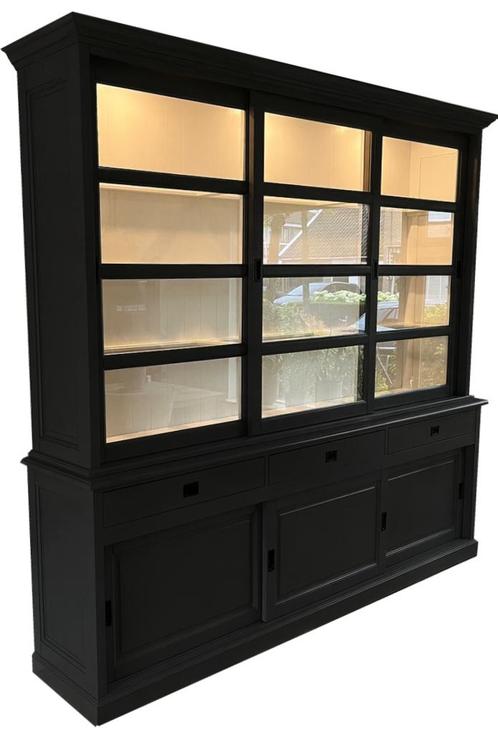 Buffetkast zwart  Ermelo 260 x 240cm led verlichting, Huis en Inrichting, Kasten | Buffetkasten, Ophalen of Verzenden