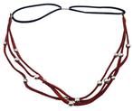 Haarband Veter Kralen Zilver Rood, Verzenden, Nieuw