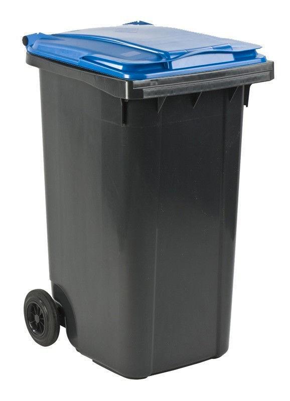 Afvalcontainer 240 liter grijs met blauw deksel, Huis en Inrichting, Woonaccessoires | Prullenbakken, Nieuw, 40 liter of meer