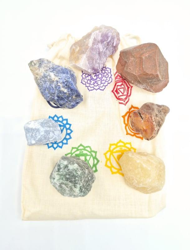 Chakra set 7 stenen ruw, Verzamelen, Mineralen en Fossielen, Ophalen of Verzenden