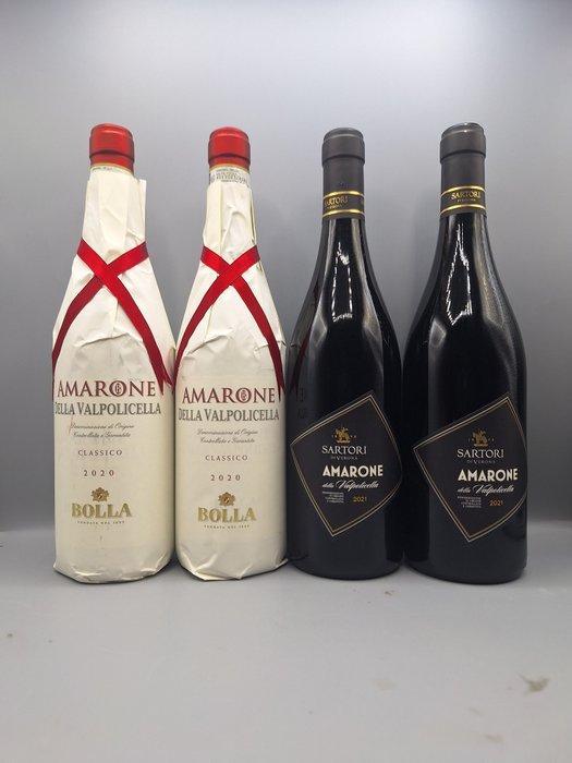 2020 x2 Bolla & 2021 x2 Sartori di Verona - Amarone della, Verzamelen, Wijnen