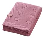 Baby Ono Bamboo Knitted Hearts Roze 75x100 cm Wiegdeken, Verzenden, Nieuw