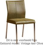 Set van 4 Cognac leren moderne eetkamerstoelen - poot vierka, Huis en Inrichting, Nieuw, Vier, Modern, Leer