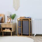 Bamboe Wasmand met 3 Afneembare Waszakken en Plank, Verzenden, Nieuw