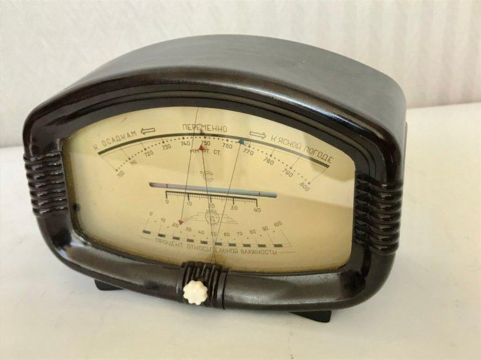 Weerstation - Bakeliet, Glas - Tafelmodel weerstation, Antiek en Kunst, Antiek | Wandborden en Tegels