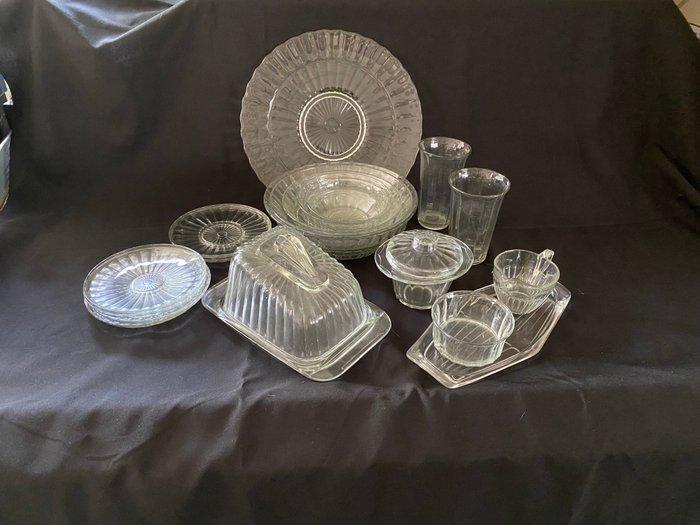 Glasfabriek Leerdam - A.D. Copier - Tafelservies (22) - Glas, Antiek en Kunst, Antiek | Glas en Kristal