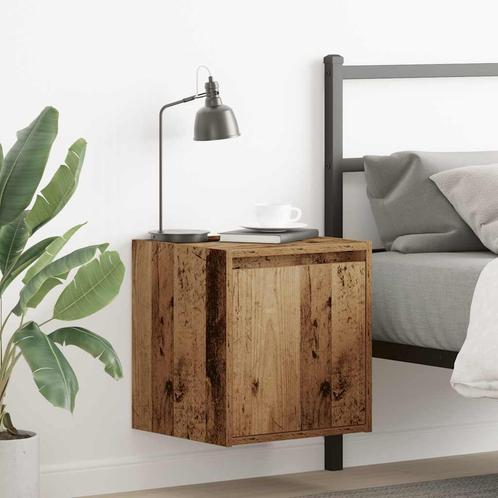 vidaXL Nachtkastjes wandgemonteerd 2 st 38x34x40 cm oud, Huis en Inrichting, Slaapkamer | Nachtkastjes, Nieuw, Hout, Verzenden