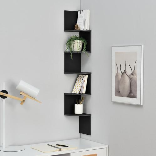 [en.casa]® Design Wandplank - planken - zwart model 5, Huis en Inrichting, Woonaccessoires | Wandplanken en Boekenplanken, Nieuw