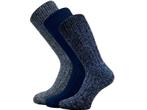 3 paar Noorse wollen sokken -  Blauw Mix