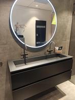 Showmodel badmeubel 100cm mat zwart met ronde spiegel - 0014, Ophalen, Nieuw, Wastafelkast