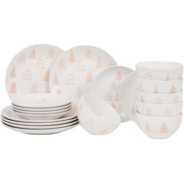 Kerstserviesset met kerstboom - crème-wit - 18-delig | beschikbaar voor biedingen