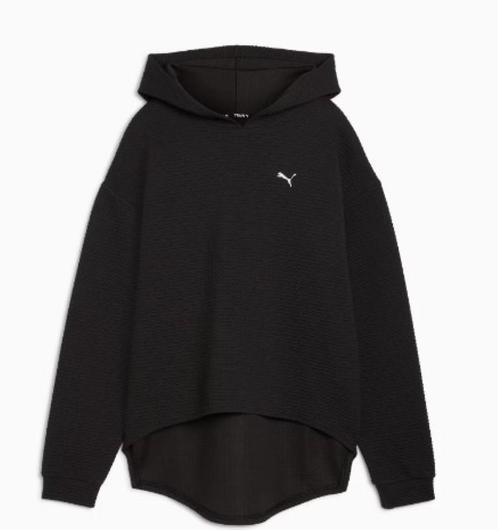 -50% Puma  Puma Q4 studio textured hoody 525756-01  maat XS, Kleding | Dames, Sportkleding, Zwart, Nieuw, Verzenden