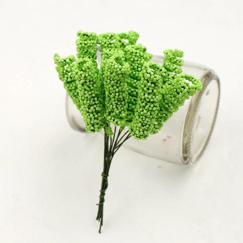 Foam curly stamen bacca pick groen 12/bundel voor corsages, Huis en Inrichting, Woonaccessoires | Kunstplanten en Kunstbloemen