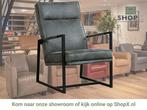 Leren fauteuil Square - Kenia Antracite (grijs), Nieuw, Ophalen of Verzenden, 50 tot 75 cm, Industrieel, Modern